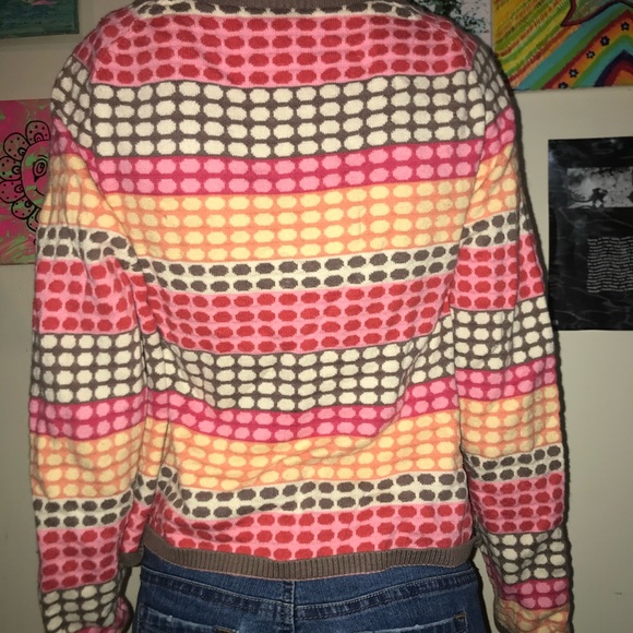 Talbots Funky Y2K polka dot OP art button down cardigan - Picture 6 of 9